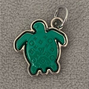 Upcycled Green and Silver Turtle Charm